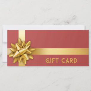 Gold Geschenkkarte Bow Satin Ribbon Trendy Red