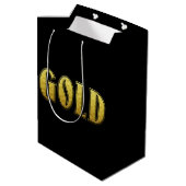 Gold-Geschenktasche Mittlere Geschenktüte (Rückseite Schrägansicht)