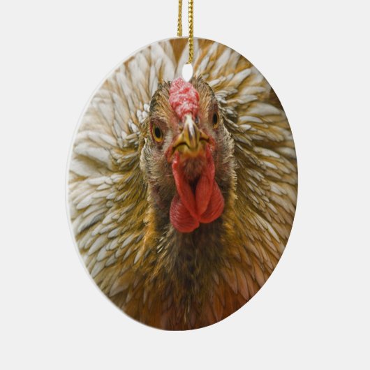 Gold-Geschnürtes Wyandotte Huhn Keramik Ornament (Rechts)