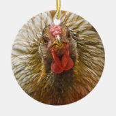 Gold-Geschnürtes Wyandotte Huhn Keramik Ornament (Vorne)
