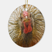 Gold-Geschnürtes Wyandotte Huhn Keramik Ornament (Links)
