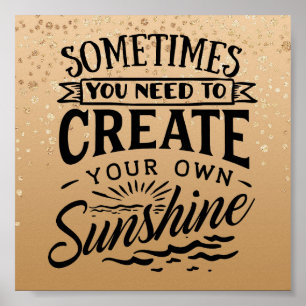Gold gesprenkeltes inspirierendes Zitatposter Poster