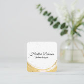 Gold gespürt / gesprenkelt quadratische visitenkarte (Stehend Vorderseite)