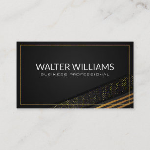 Gold gestreift Goldenes Schwarzes Muster Visitenkarte