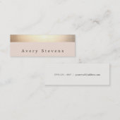 Gold gestreift (kein Glanz) Modernes, helles Rosa Mini Visitenkarte (Vorne/Hinten)