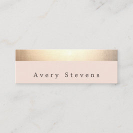 Gold gestreift (kein Glanz) Modernes, helles Rosa Mini Visitenkarte