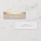 Gold gestreift Moderne, stilvolle Beige Tan Mini Visitenkarte (Vorne/Hinten)
