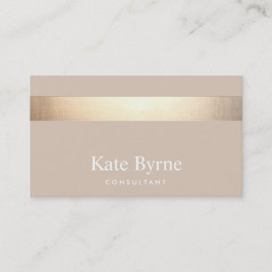 Gold gestreift Moderne, stilvolle Beige Tan Visitenkarte