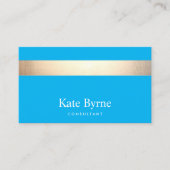 Gold gestreift Modernes Design Blau Visitenkarte (Vorderseite)