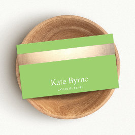 Gold gestreift Modernes, stilvolles Limettengrün Visitenkarte