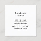 Gold gestreift Modernes, stilvolles Navy Blue Quadratische Visitenkarte (Rückseite)