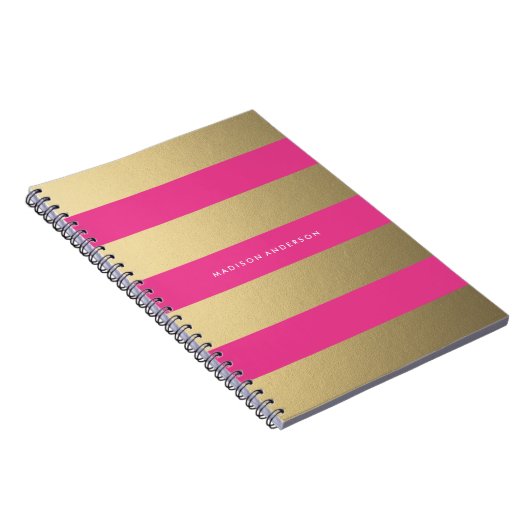 Gold gestreift | Notebook Notizblock (Rechte Seite)