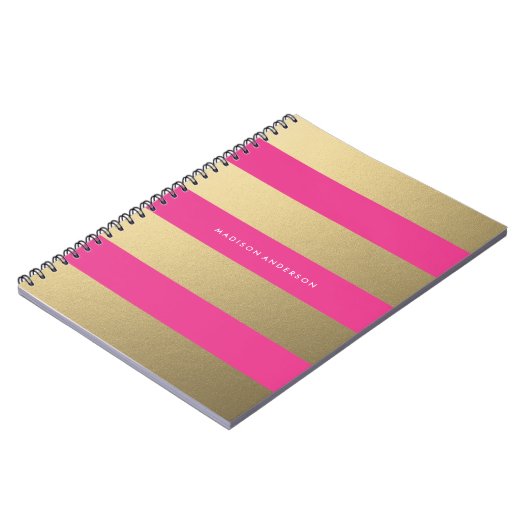 Gold gestreift | Notebook Notizblock (Linke Seite)