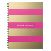 Gold gestreift | Notebook Notizblock (Vorderseite)