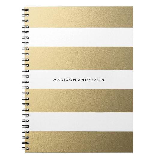 Gold gestreift | Notebook Notizblock (Vorderseite)