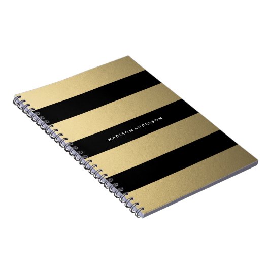 Gold gestreift | Notebook Notizblock (Rechte Seite)