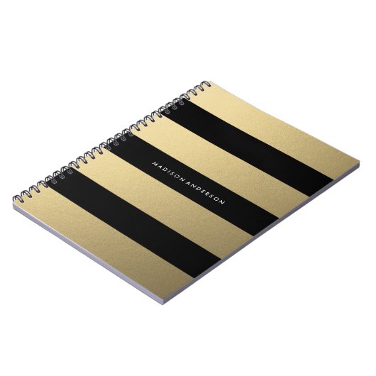 Gold gestreift | Notebook Notizblock (Linke Seite)