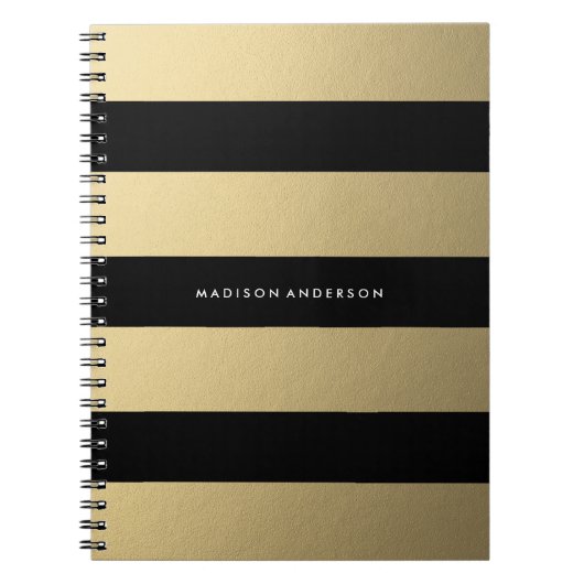 Gold gestreift | Notebook Notizblock (Vorderseite)