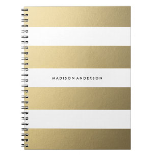 Gold gestreift Notizbuch Notizblock