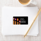 Gold gestreifte Kerzen Überraschung Geburtstag Adressaufkleber (Insitu)