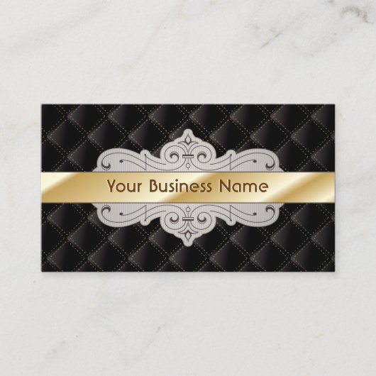 Gold gestreifte Luxus Diamond Black Business Card Visitenkarte (Vorderseite)