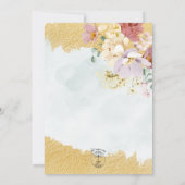 Gold getauchte Blumen Moderne Hochzeitseinladung Einladung (Rückseite)