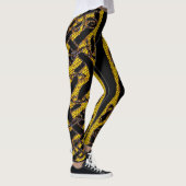 Gold geteerte keltische Knotenhaut auf schwarz Leggings (Rechts)