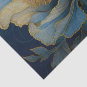 Gold getippte blaue Poppies Decoupage Seidenpapier (Detail)