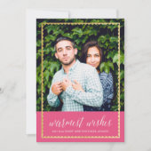 Gold getrimmte warme Wünsche rosa (Vorderseite)