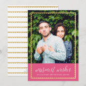 Gold getrimmte warme Wünsche rosa (Vorne/Hinten)