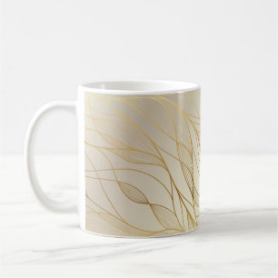 Gold gewelltes Muster. Luxuriöse goldene Linearnam Kaffeetasse