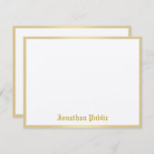 Gold gezeichnete Name Template Classic Look Chic Mitteilungskarte (Vorne/Hinten)