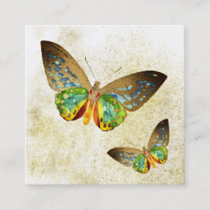 *~* Gold Gilcolor Gold Gilde Goldschmetterling Quadratische Visitenkarte