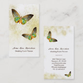 *~* Gold Gilded Gold Gilded Butterfly White Visitenkarte (Vorne/Hinten)