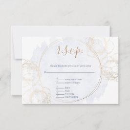 Gold Gilded Rose auf Dusty Blue RSVP Karte