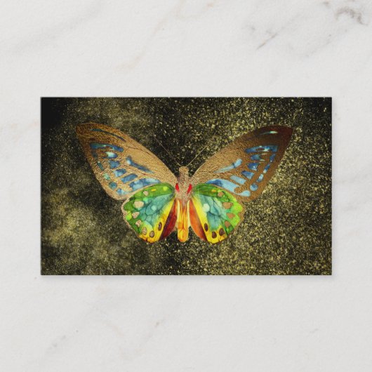 ** Gold Gilden Gold Glitzer Butterfly Mystisch Visitenkarte (Vorderseite)