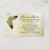 ** Gold Gilden Gold Glitzer Butterfly Mystisch Visitenkarte (Rückseite)