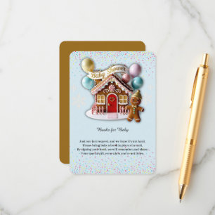 Gold Gingerbread House Baby Dusche Begleitkarte