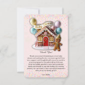 Gold Gingerbread House Baby Dusche Dankeskarte (Vorderseite)