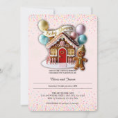 Gold Gingerbread House Baby Dusche Einladung (Vorderseite)