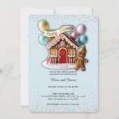 Gold Gingerbread House Baby Dusche Einladung (Vorderseite)