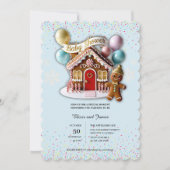 Gold Gingerbread House Baby Dusche Einladung (Vorderseite)