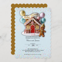 Gold Gingerbread House Baby Dusche