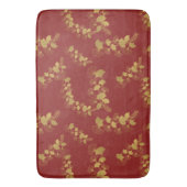 Gold Gingko Balboa Blätter auf dunkelrotem Hinterg Badematte (Vorderseite Vertikal)