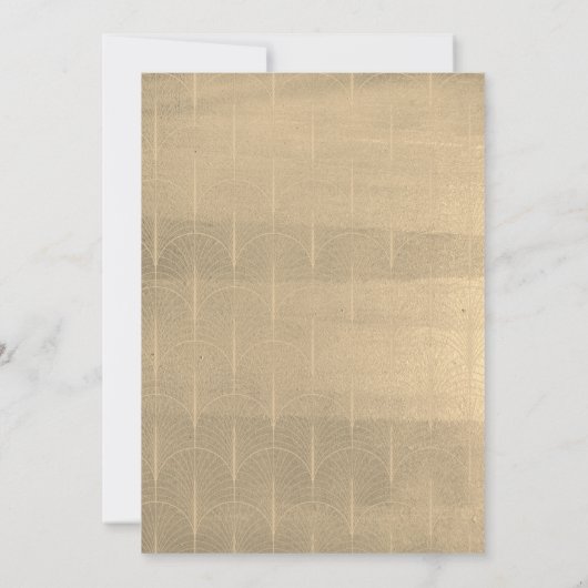 Gold Ginkgo Leaf White Wedding Einladung (Rückseite)