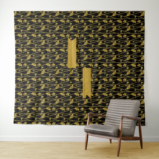 "gold" ginkgo - wandteppich (Beispiel (Horizontal))