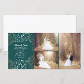 Gold Gipskraut Aquamarin Wedding Foto Vielen Dank Dankeskarte (Vorne/Hinten)