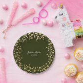 Gold Gipskraut Blütengrün Pappteller (Party)