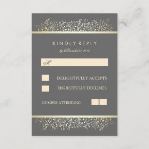 Gold Gipskraut Chic Frame Wedding RSVP Cards