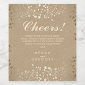 Gold Gipskraut Elegant Kraft Paper Style Weinetikett (Einzelnes Label)
